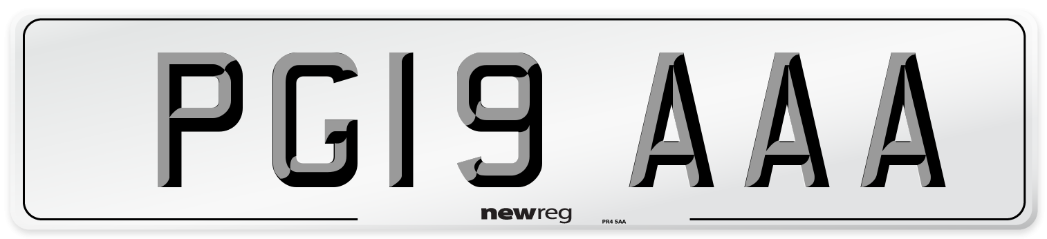 PG19 AAA Number Plate from New Reg